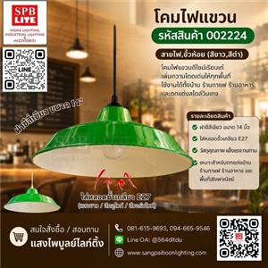 SPB - โคมไฟฝาชีสีเขียว 14  (002224)