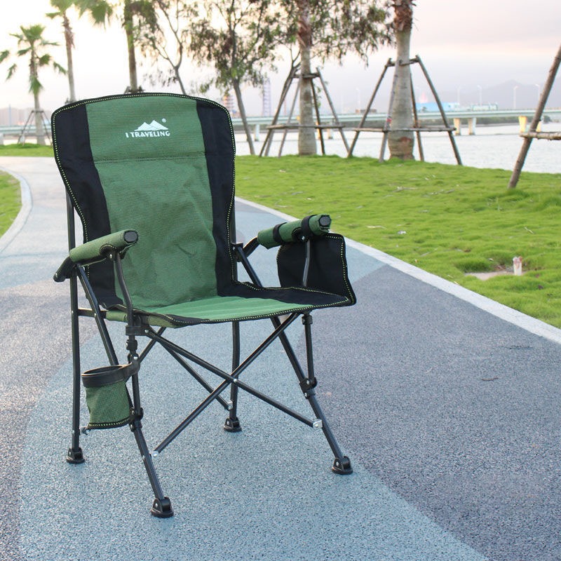 เก้าอี้ตั้งแคมป์ ขนาดใหญ่ นั่งสบาย เก้าอี้พับกลางแจ้ง เก้าอี้สนาม เก้าอี้ตลาดกลางคืน พร้อมถุงเก็บเพื่อป้องกันการชน
