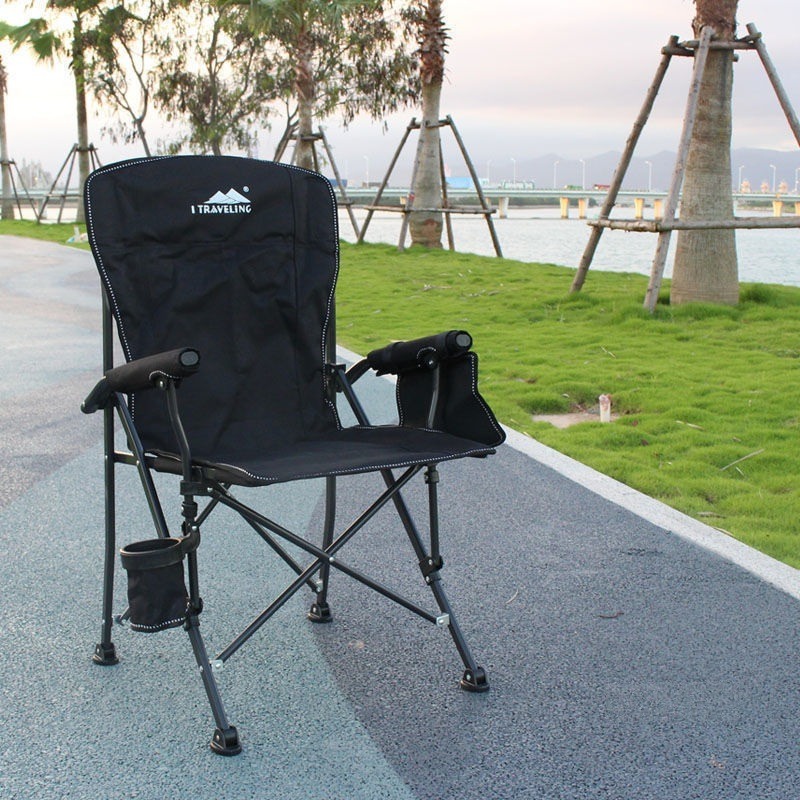 เก้าอี้ตั้งแคมป์ ขนาดใหญ่ นั่งสบาย เก้าอี้พับกลางแจ้ง เก้าอี้สนาม เก้าอี้ตลาดกลางคืน พร้อมถุงเก็บเพื่อป้องกันการชน