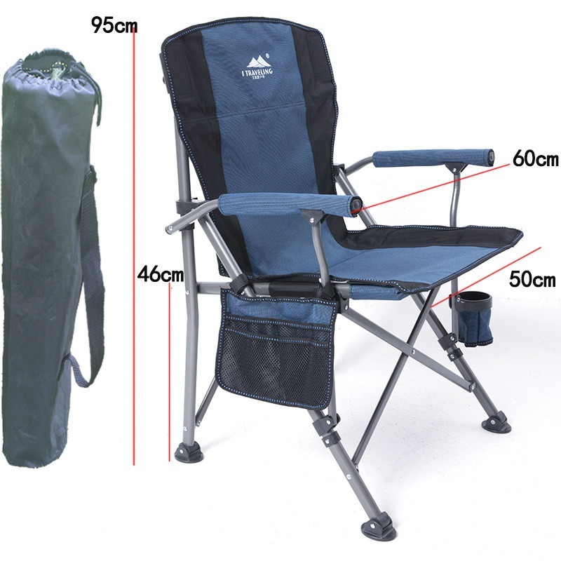 เก้าอี้ตั้งแคมป์ ขนาดใหญ่ นั่งสบาย เก้าอี้พับกลางแจ้ง เก้าอี้สนาม เก้าอี้ตลาดกลางคืน พร้อมถุงเก็บเพื่อป้องกันการชน