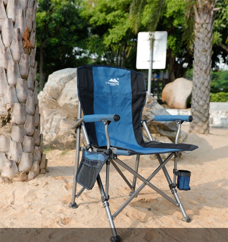 เก้าอี้ตั้งแคมป์ ขนาดใหญ่ นั่งสบาย เก้าอี้พับกลางแจ้ง เก้าอี้สนาม เก้าอี้ตลาดกลางคืน พร้อมถุงเก็บเพื่อป้องกันการชน