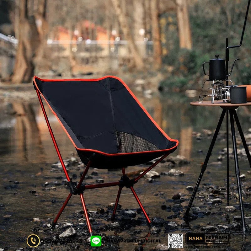 เก้าอี้ตั้งแคมป์ ขนาดใหญ่ นั่งสบาย เก้าอี้พับกลางแจ้ง เก้าอี้สนาม เก้าอี้ตลาดกลางคืน พร้อมถุงเก็บเพื่อป้องกันการชน
