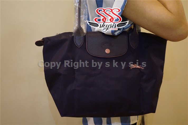 กระเป๋าลองชอมป์แท้ Longchamp Le Pliage Club Tote Bag Bilberry Mหูยาว แท้100%