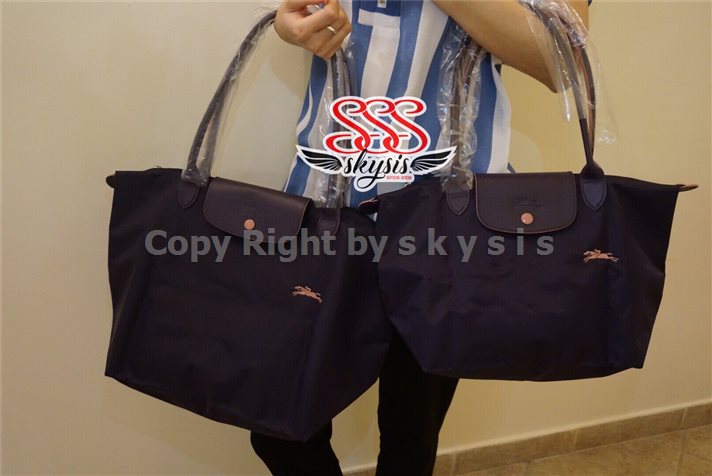 กระเป๋าลองชอมป์แท้ Longchamp Le Pliage Club Tote Bag Bilberry Mหูยาว แท้100%
