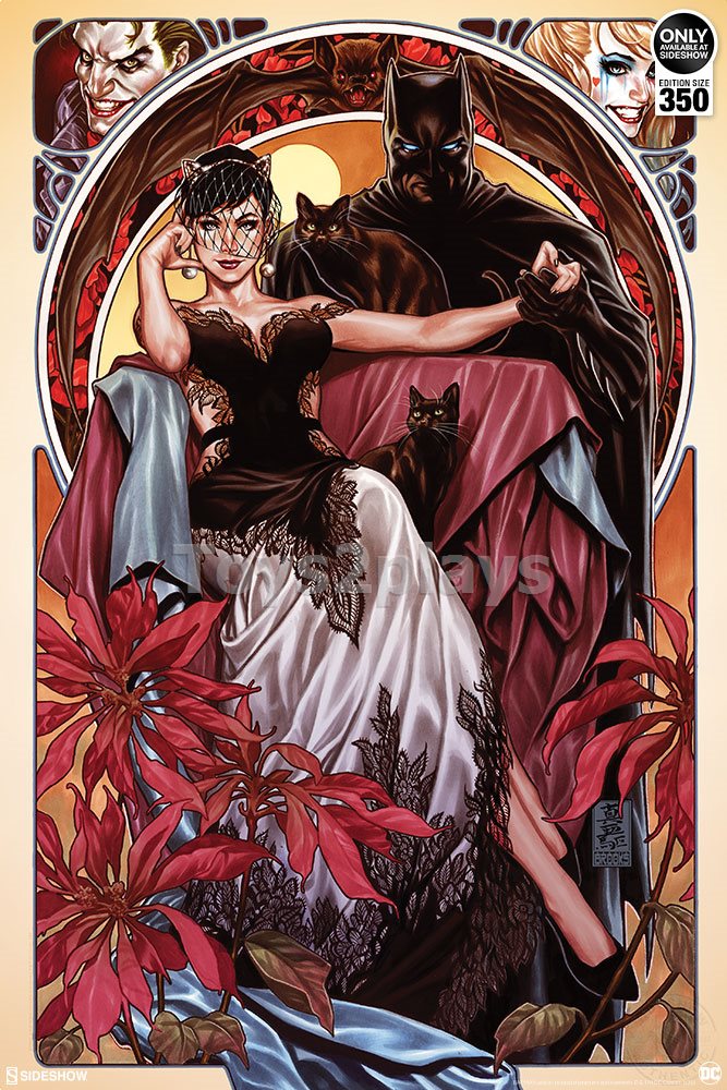 Batman & Catwoman Fine Art Print By Sideshow Collectibles Hand-Signed By The Artist, Mark Brooks