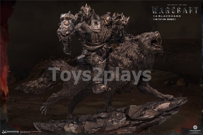 DAMTOYS EPIC SERIES: DMLW015 WARCRAFT BLACKHAND RIDING WOLF (IMITATION BRONZE) 