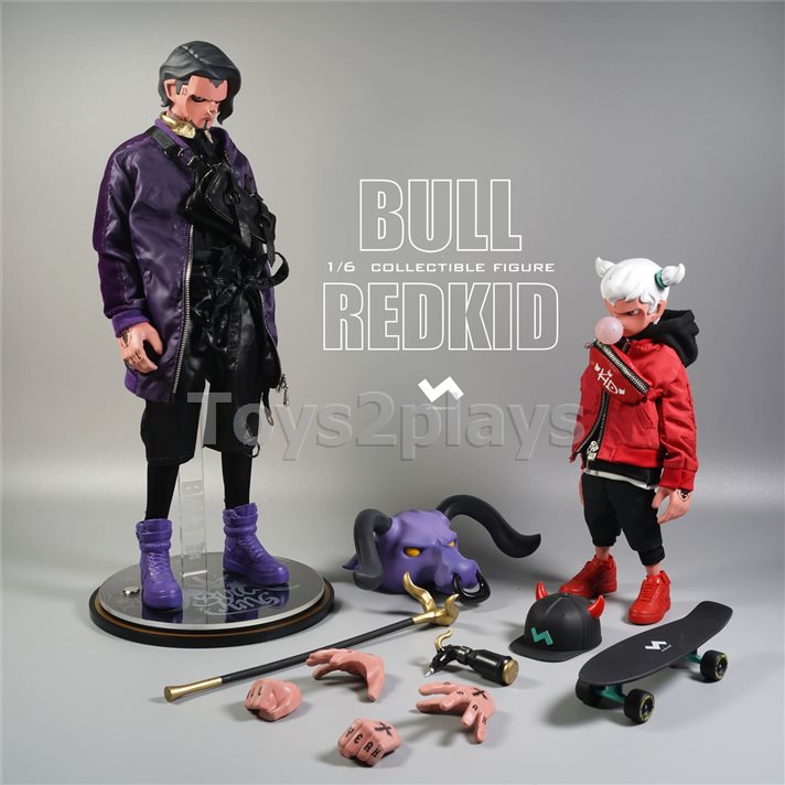 JT STUDIO BULL & BULL JR (RED KID) Set