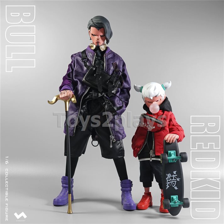 JT STUDIO BULL & BULL JR (RED KID) Set