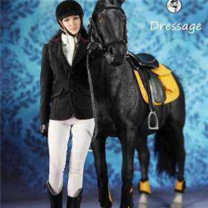 MR.Z & MULTIFUN MF004A 1/6 Dressage） Women's Equestrian Wear Set (including Black horse racing) 