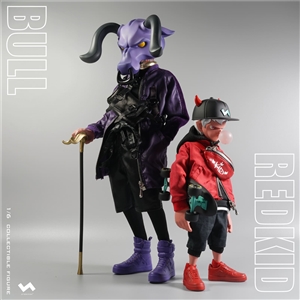 JT STUDIO BULL & BULL JR (RED KID) Set