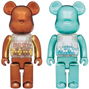 Bearbrick Baby Bearbrick Chrome Turquoise / Steampunk Version