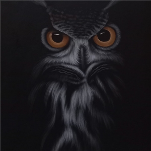 ภาพเขียน สีน้ำมัน owl / ไม่รวมกรอบ