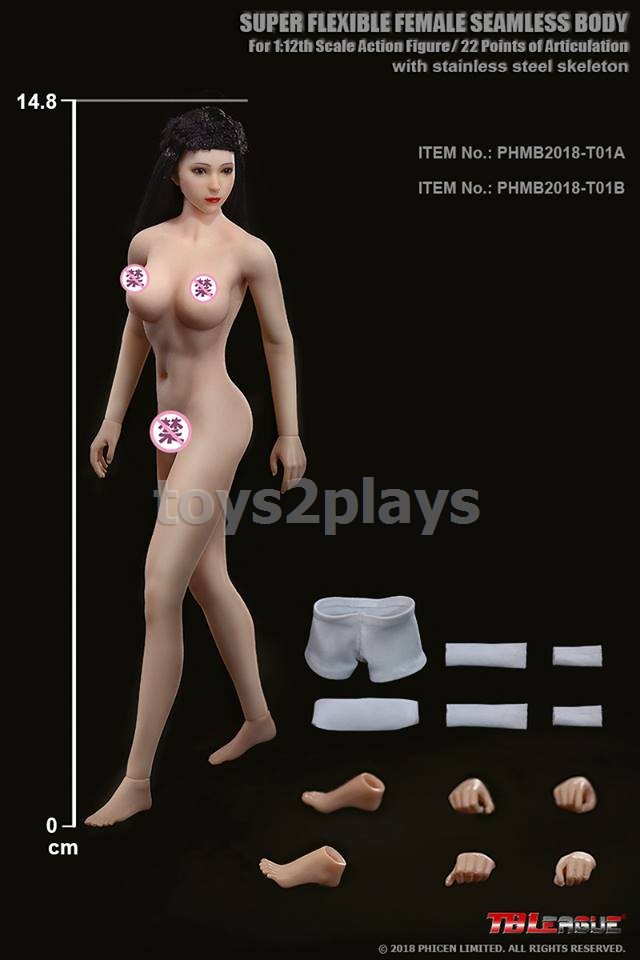 TBLeague PHMB2018-T01B 1/12th Scale Super-Flexible Female Seamless Body Suntan 